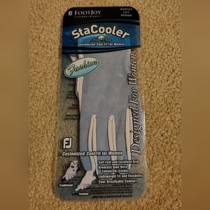 FootJoy Women's Blue and White StaCooler Golf Glove Reg Left Pearl Medium